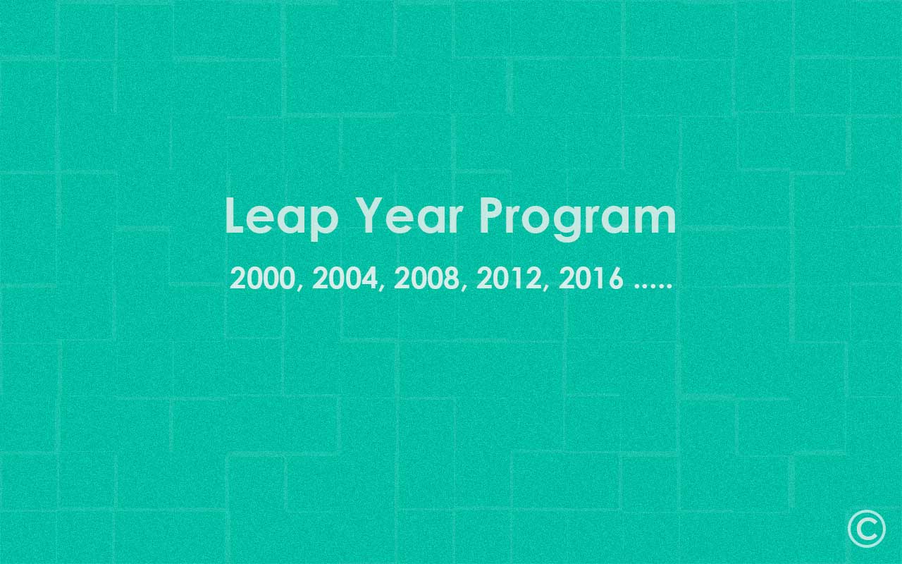 Leap Year Program