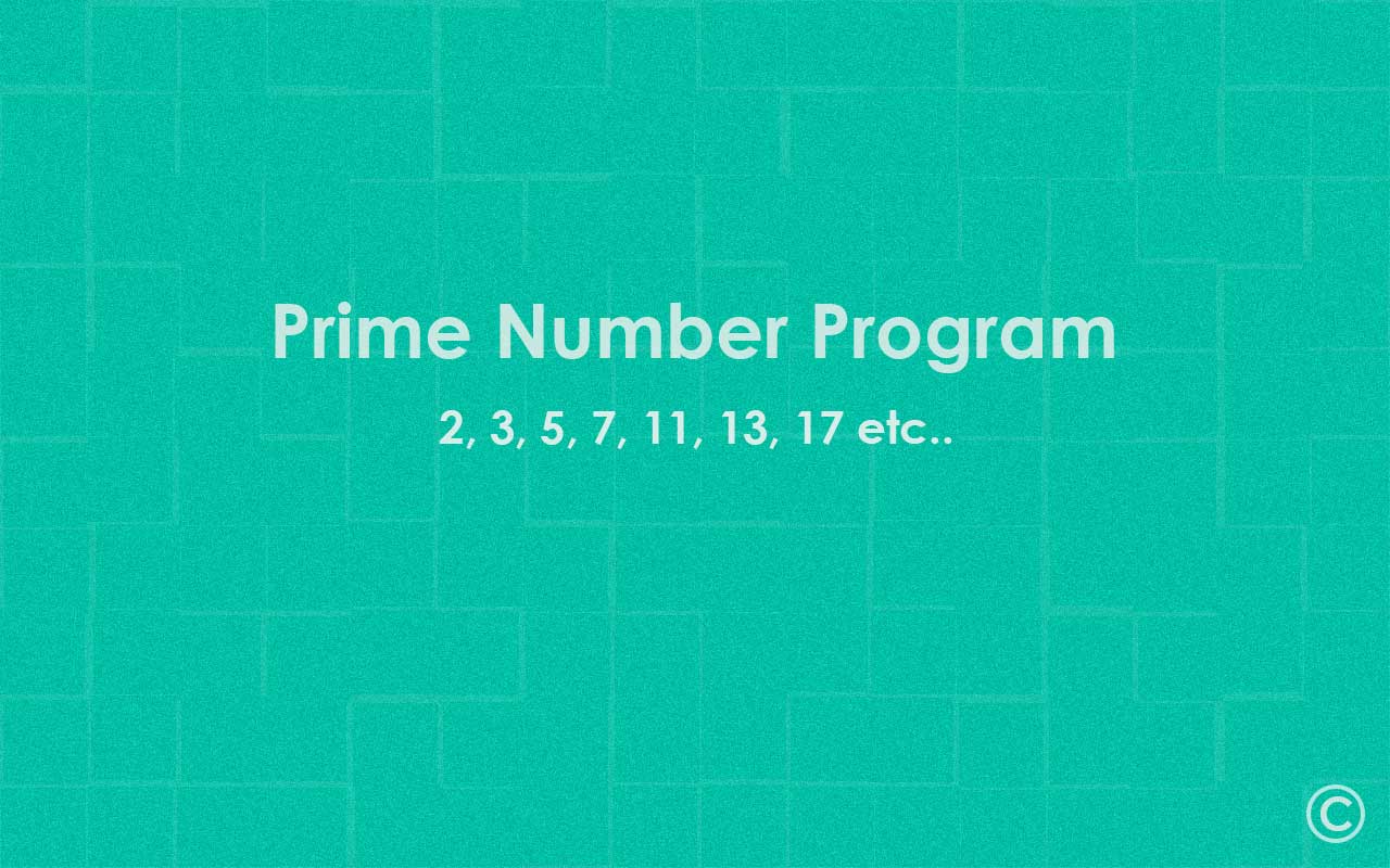 Prime Number Program