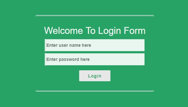 login form in html